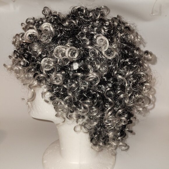 Shake n Go Synthetic Grey Black Wig Curly WD Cynthia SWDDCYN - Picture 3 of 8
